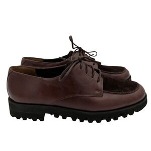 Paul Green Brown Leather Suede Lug Sole Oxford Shoes 6.5 UK 9 US 42267 08